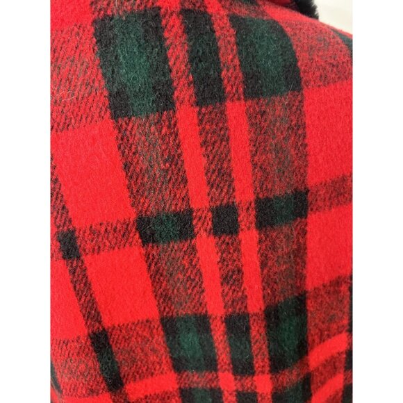 Vtg Miss New Yorker Women’s Modern Lg Red Plaid Oversized Wool Blend Tartan Coat - Picture 15 of 16